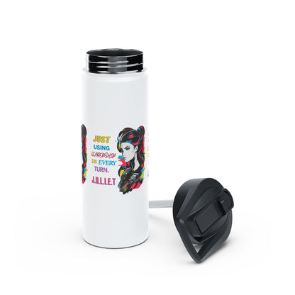 Personalized Initial Quote Vintage Girl Stainless Steel Water Bottle