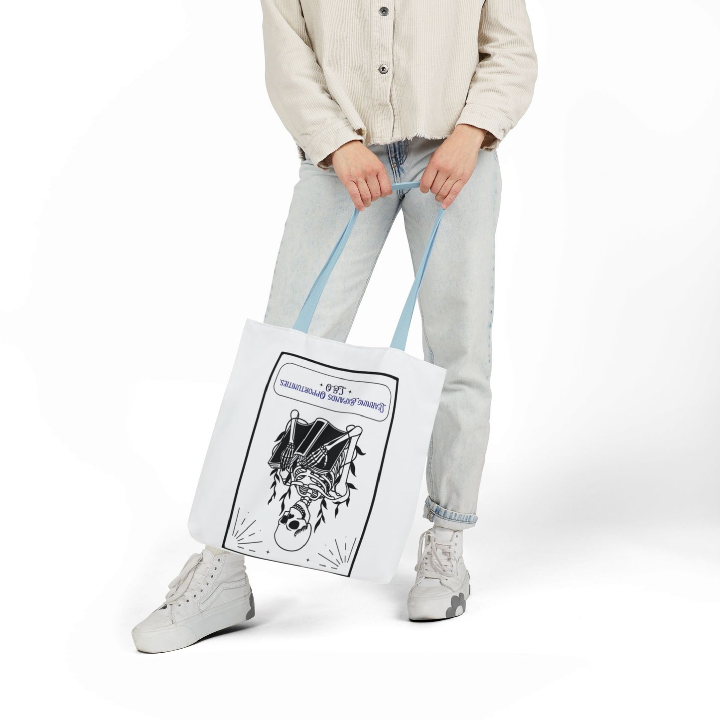 Personalized Initial Quote Skeleton Canvas Tote Custom Name