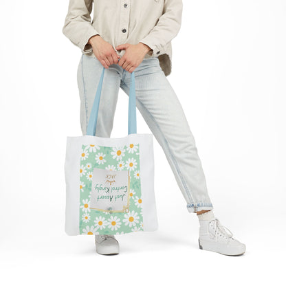 Personalized Initial Quote Floral Inspirational Canvas Tote Custom Name