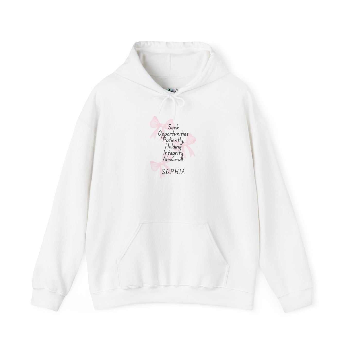 Personalized Pink Bow Hooded Sweatshirt