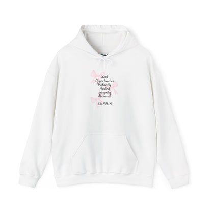 Personalized Pink Bow Hooded Sweatshirt