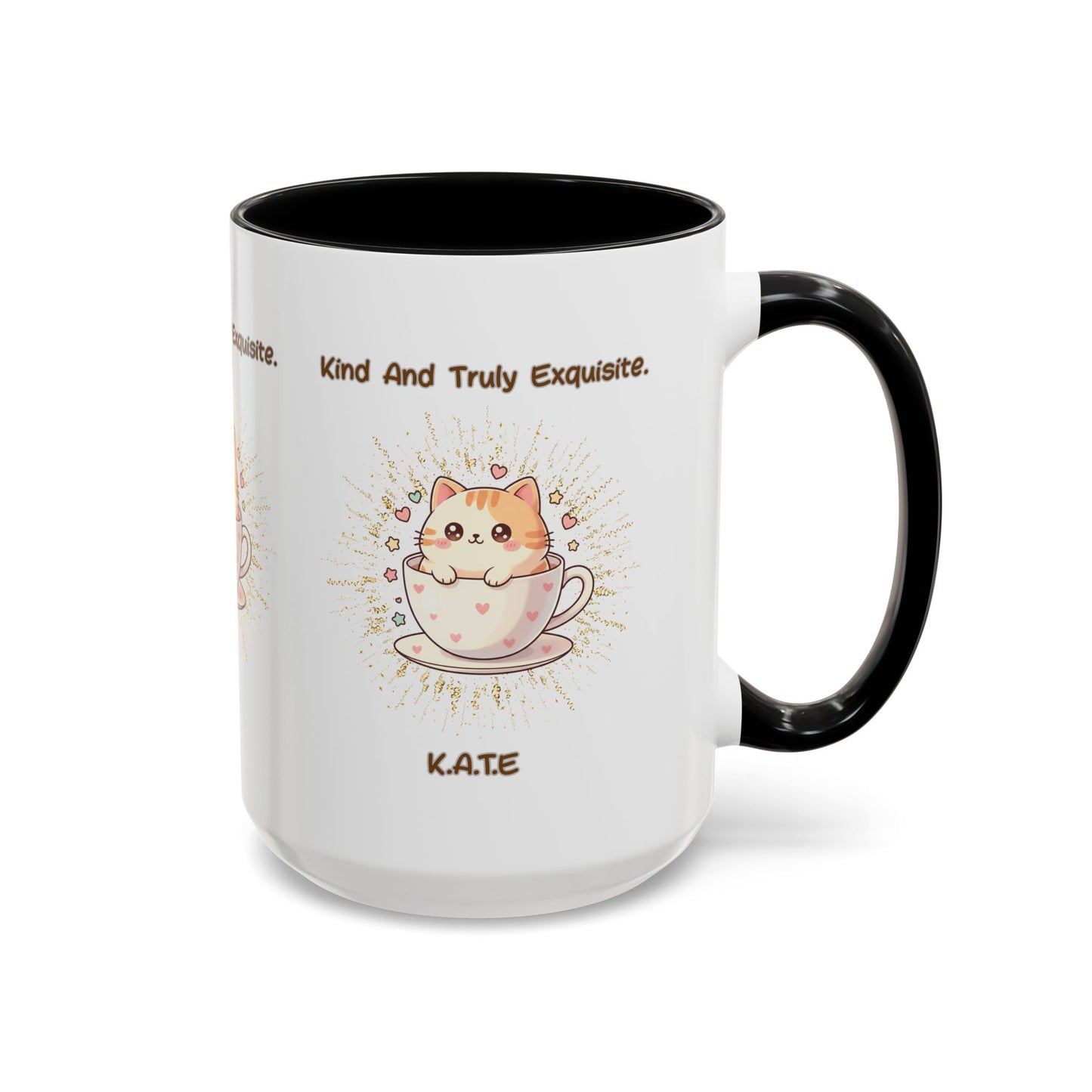 Personalized Initial Exquisite Cat Accent Coffee Mug