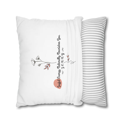 Personalized Initial Floral Minimalist — Custom Sayings on Square Poly Canvas Pillowcase