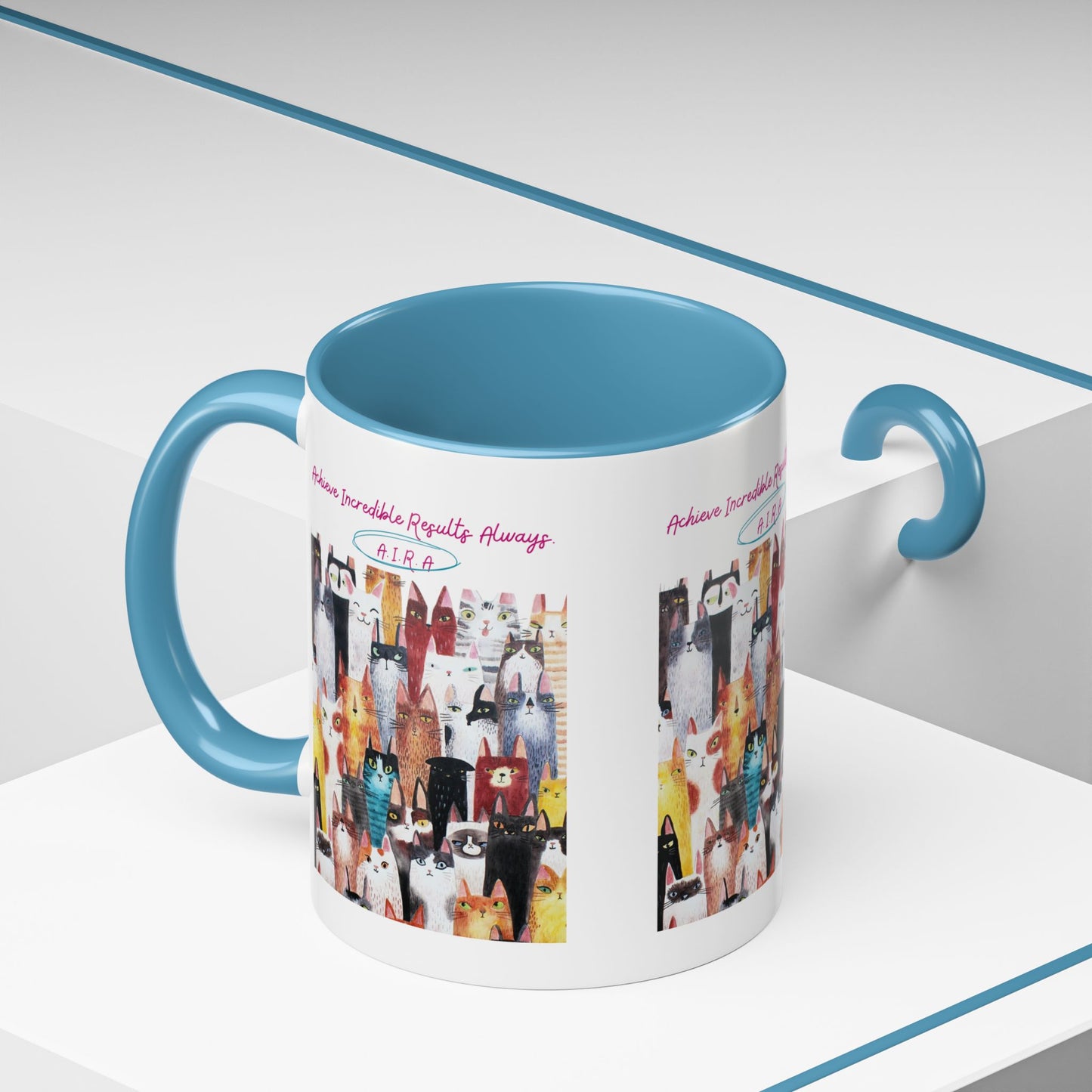 Personalized Initial Cat Collage Accent Coffee Mug