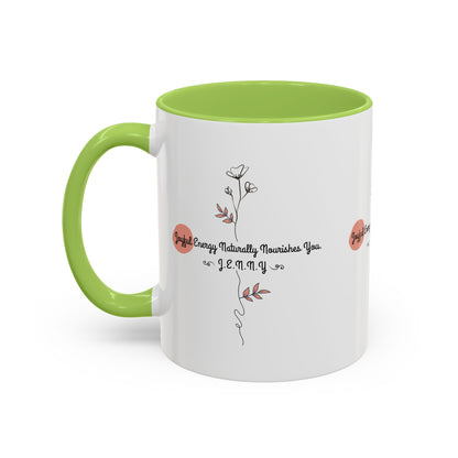 Personalized Initial Floral Minimalist Accent Coffee Mug