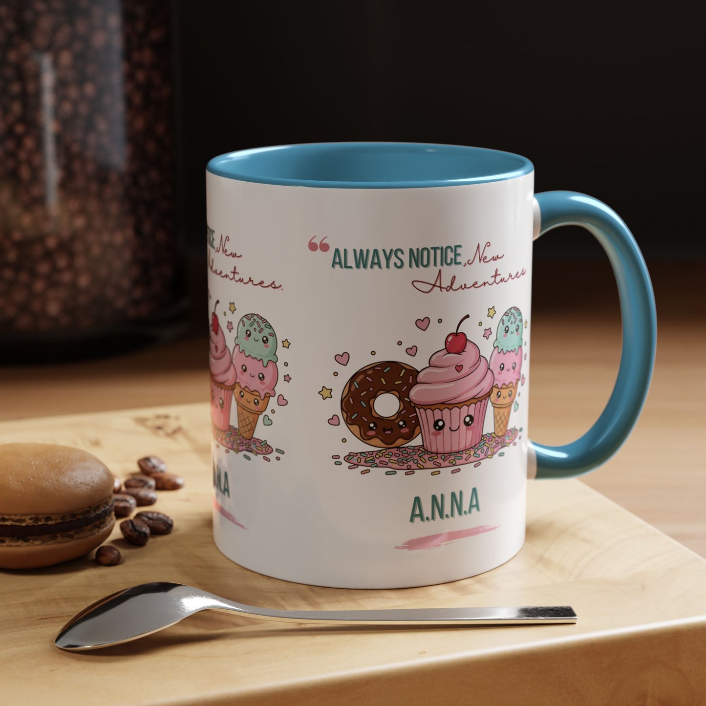 Personalized Initial Sweet Treat Accent Coffee Mug