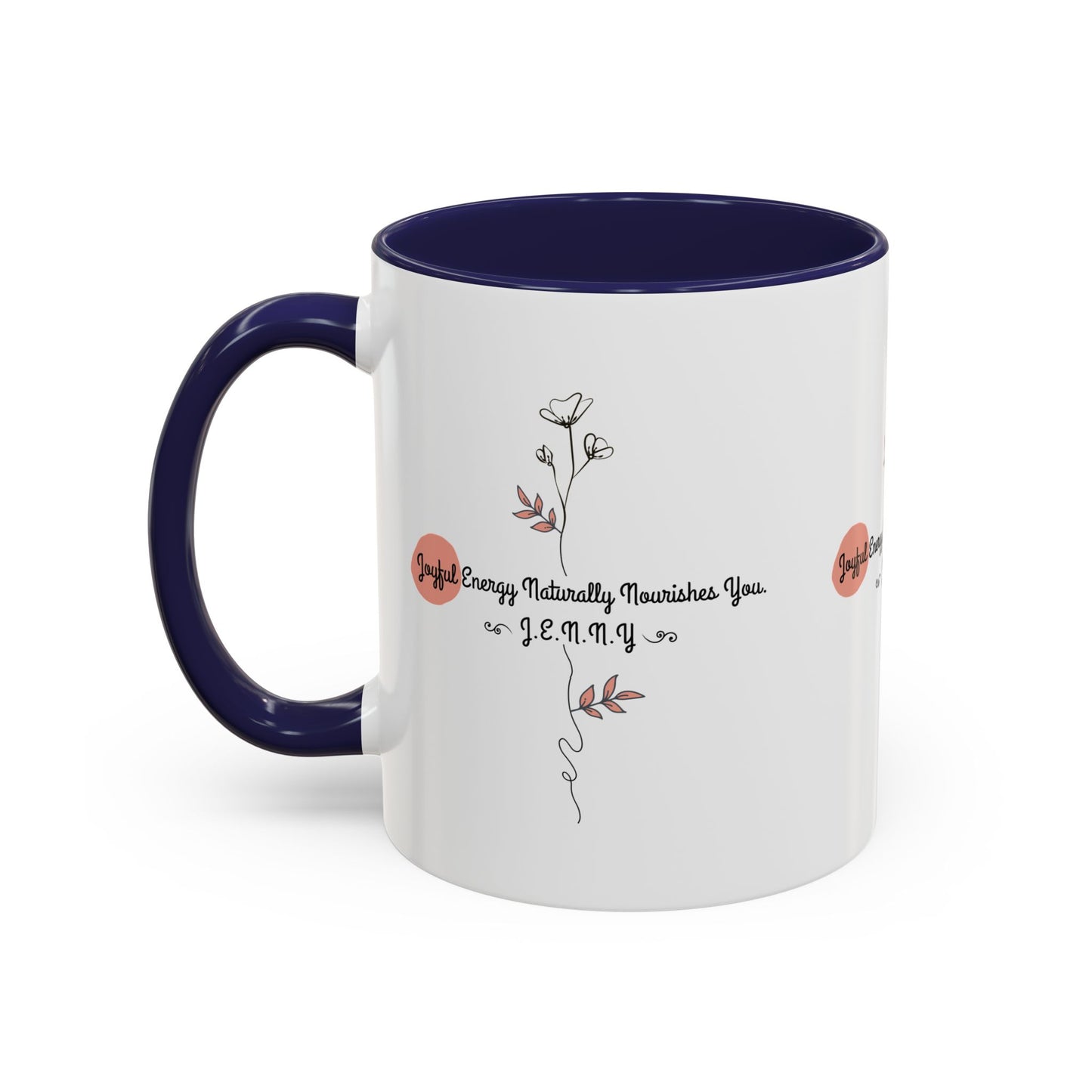 Personalized Initial Floral Minimalist Accent Coffee Mug