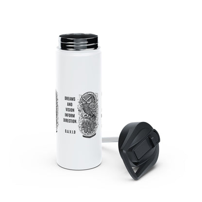 Personalized Initial Quote Owl Vision Stainless Steel Water Bottle