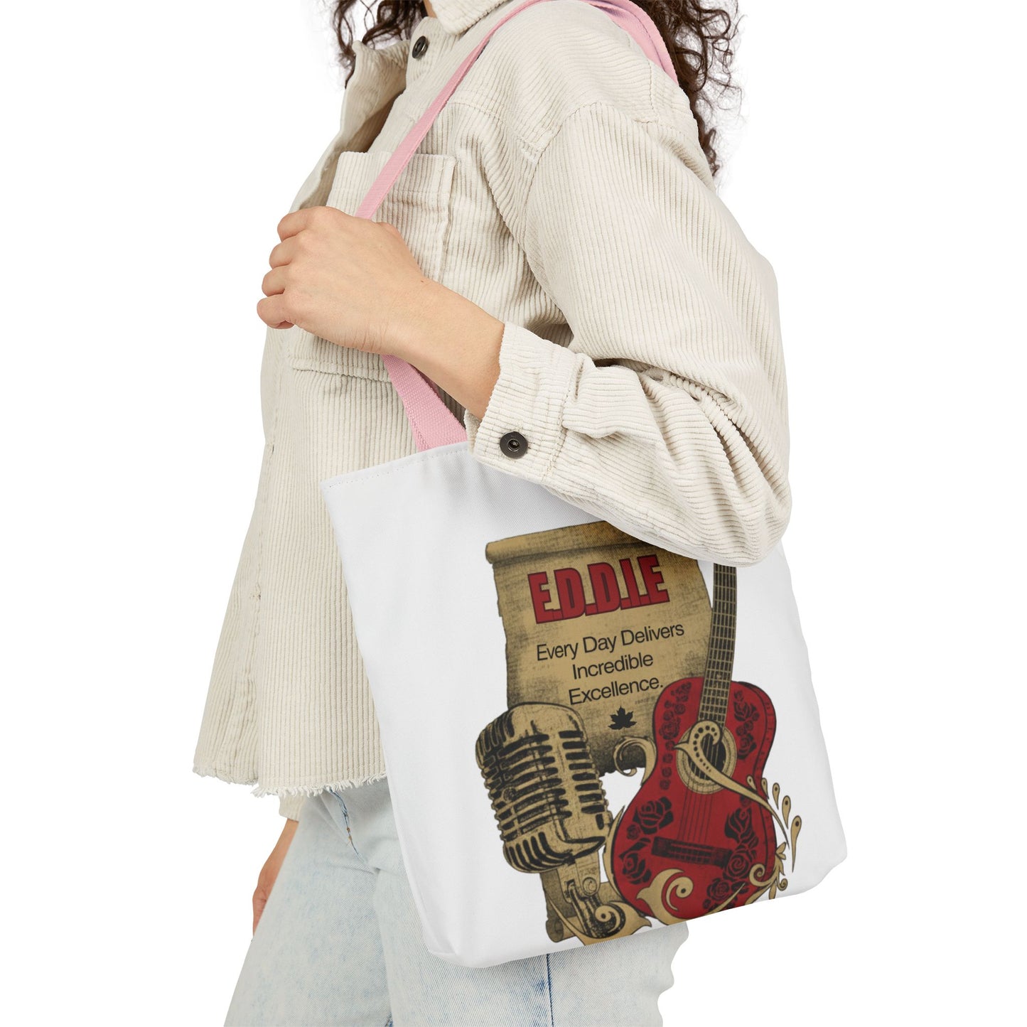 Personalized Initial Quote Guitar Canvas Tote Custom Name