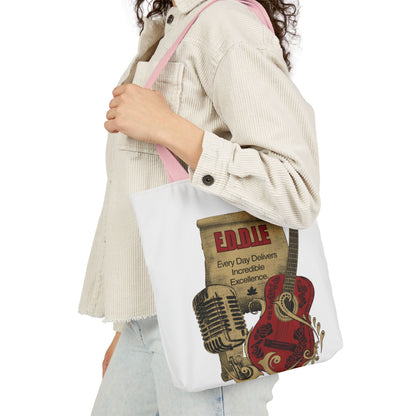 Personalized Initial Quote Guitar Canvas Tote Custom Name