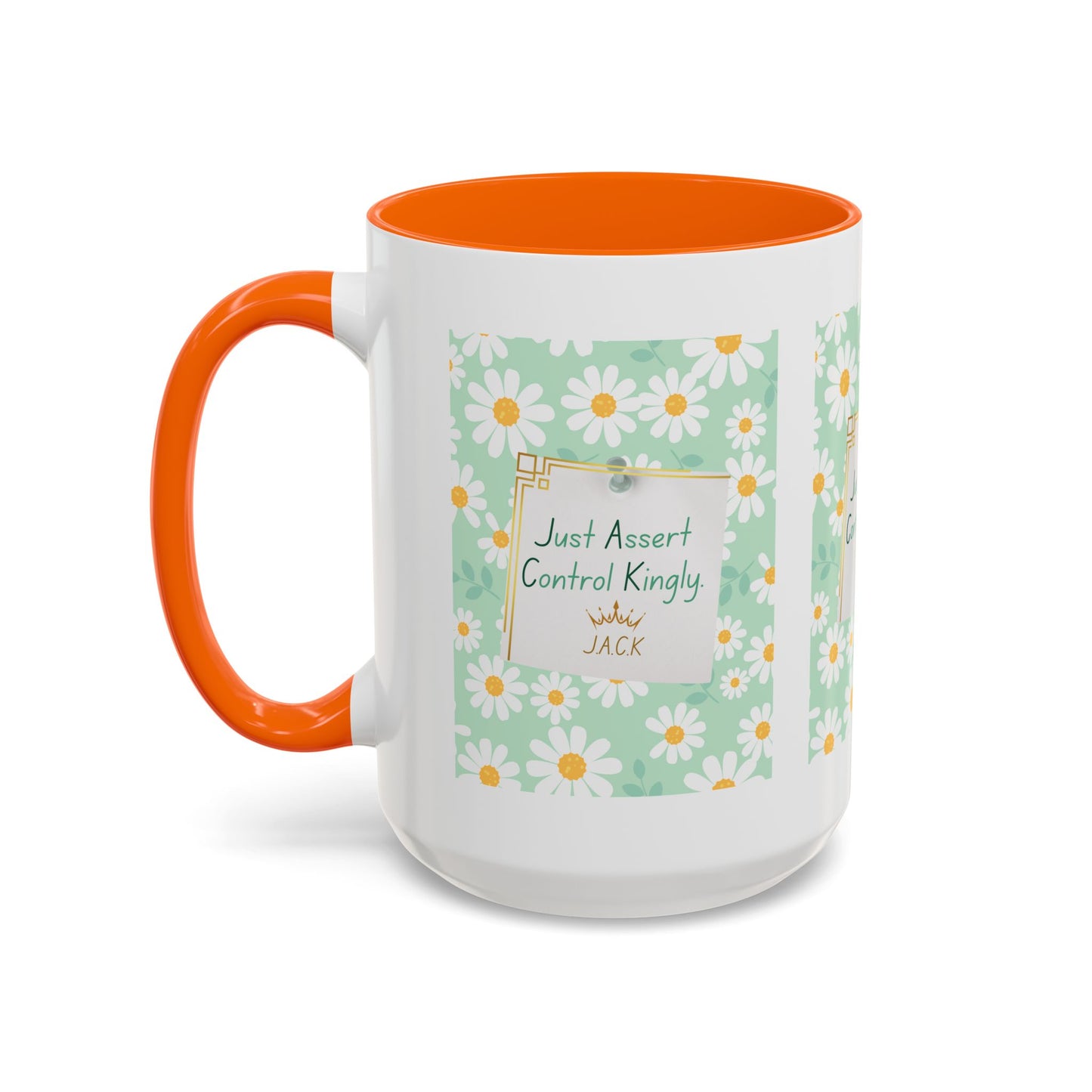 Personalized Floral Message Accent Coffee Mug