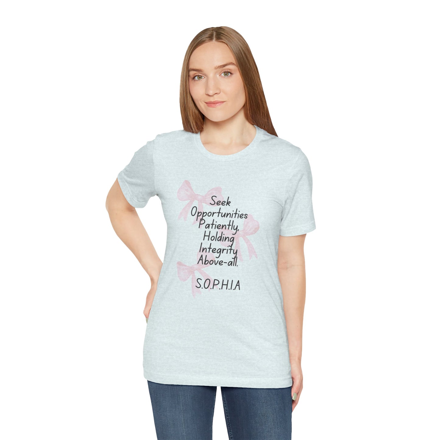 Personalized Pink Bow Graphic Tee