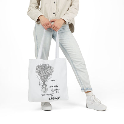 Personalized Initial Quote Light Girl Canvas Tote Custom Name