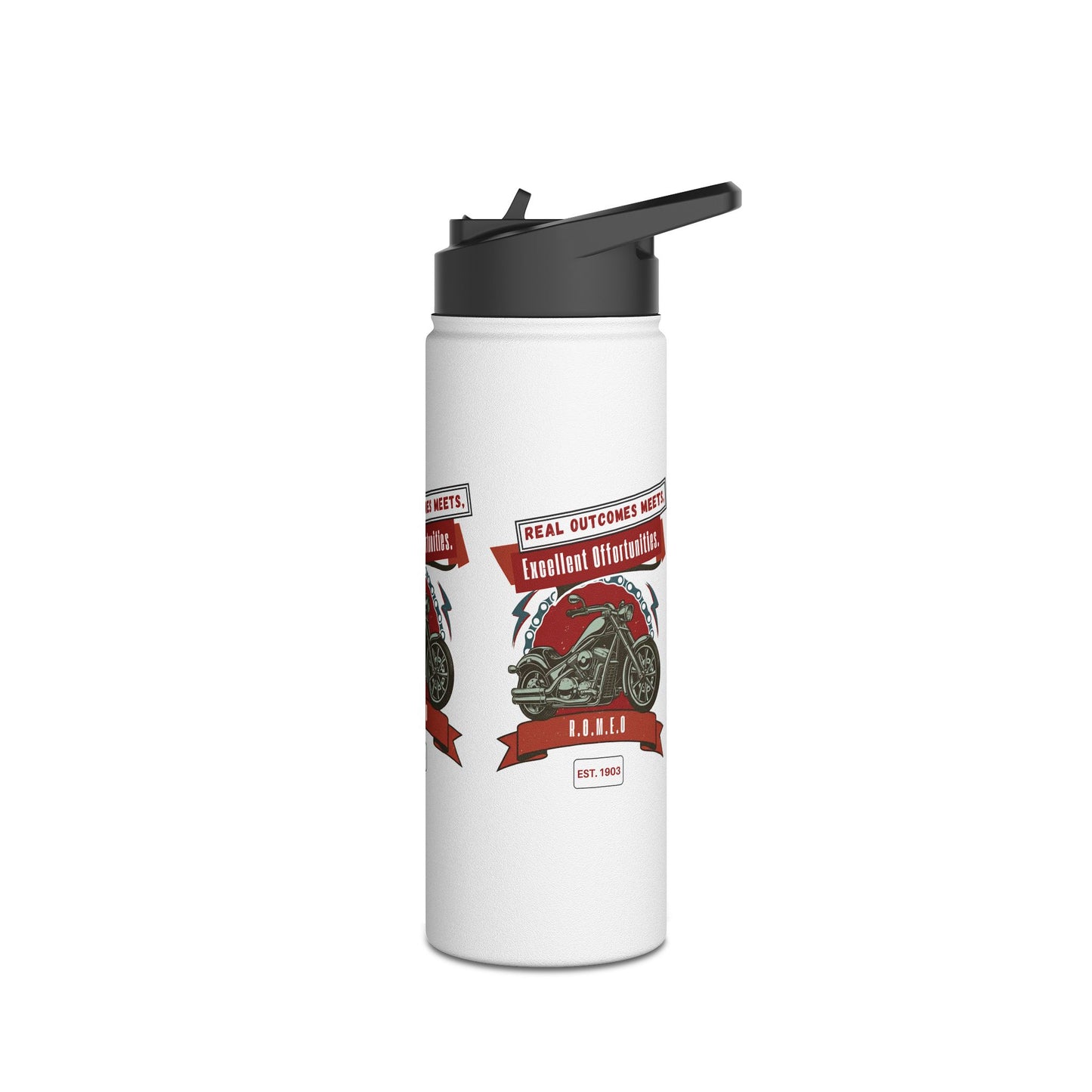 Personalized Initial Quote Motorcycle Stainless Steel Water Bottle