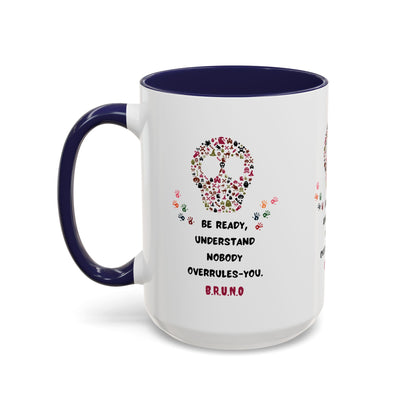 Personalized Initial Floral Skull Accent Coffee Mug