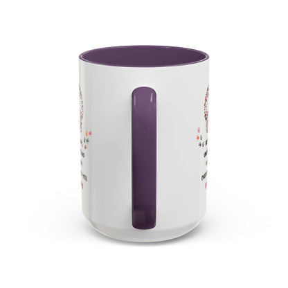 Personalized Initial Floral Skull Accent Coffee Mug