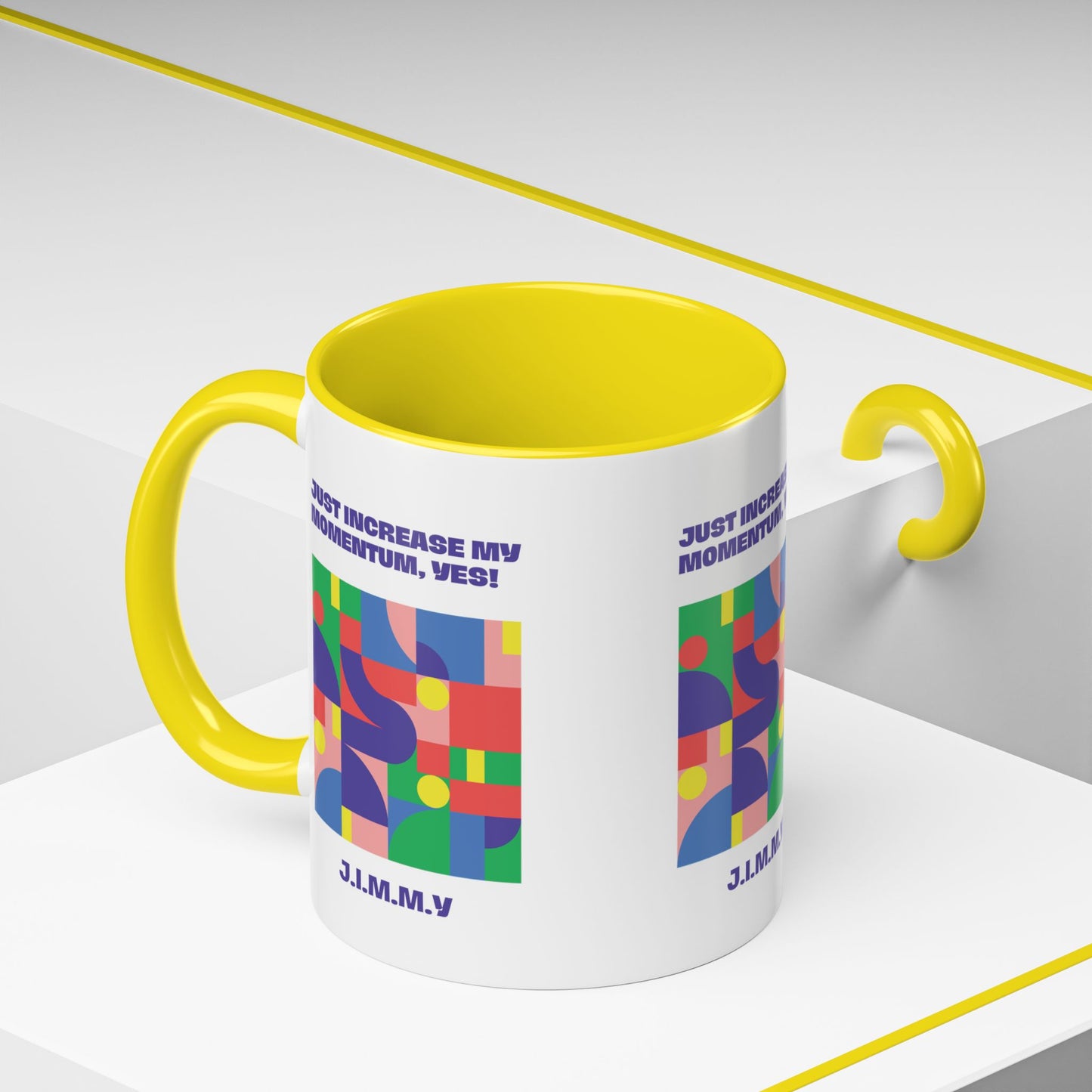 Personalized Initial Colorful Momentum Accent Coffee Mug