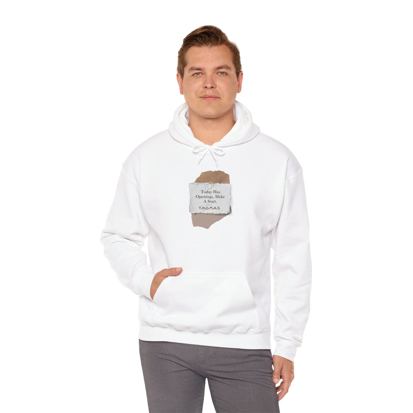 Personalized Torn Paper Motive Hooded Sweatshirt