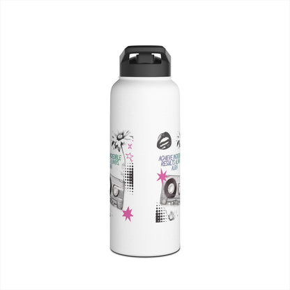 Personalized Initial Quote Cassette Stainless Steel Water Bottle