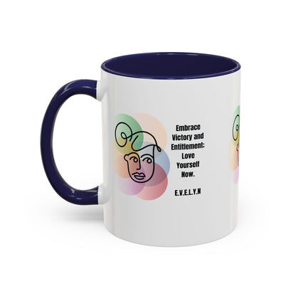 Personalized Initial Sketch Girl Accent Coffee Mug