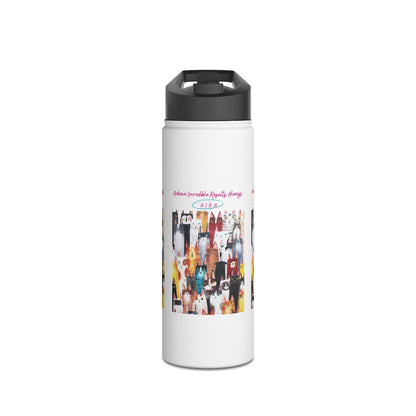 Personalized Initial Quote Cat Collage Stainless Steel Water Bottle