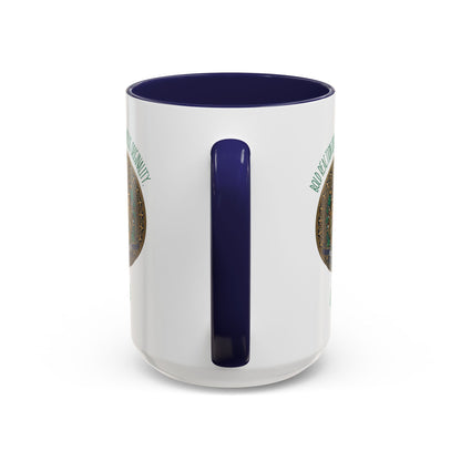 Personalized Initial Circled Lion Accent Coffee Mug