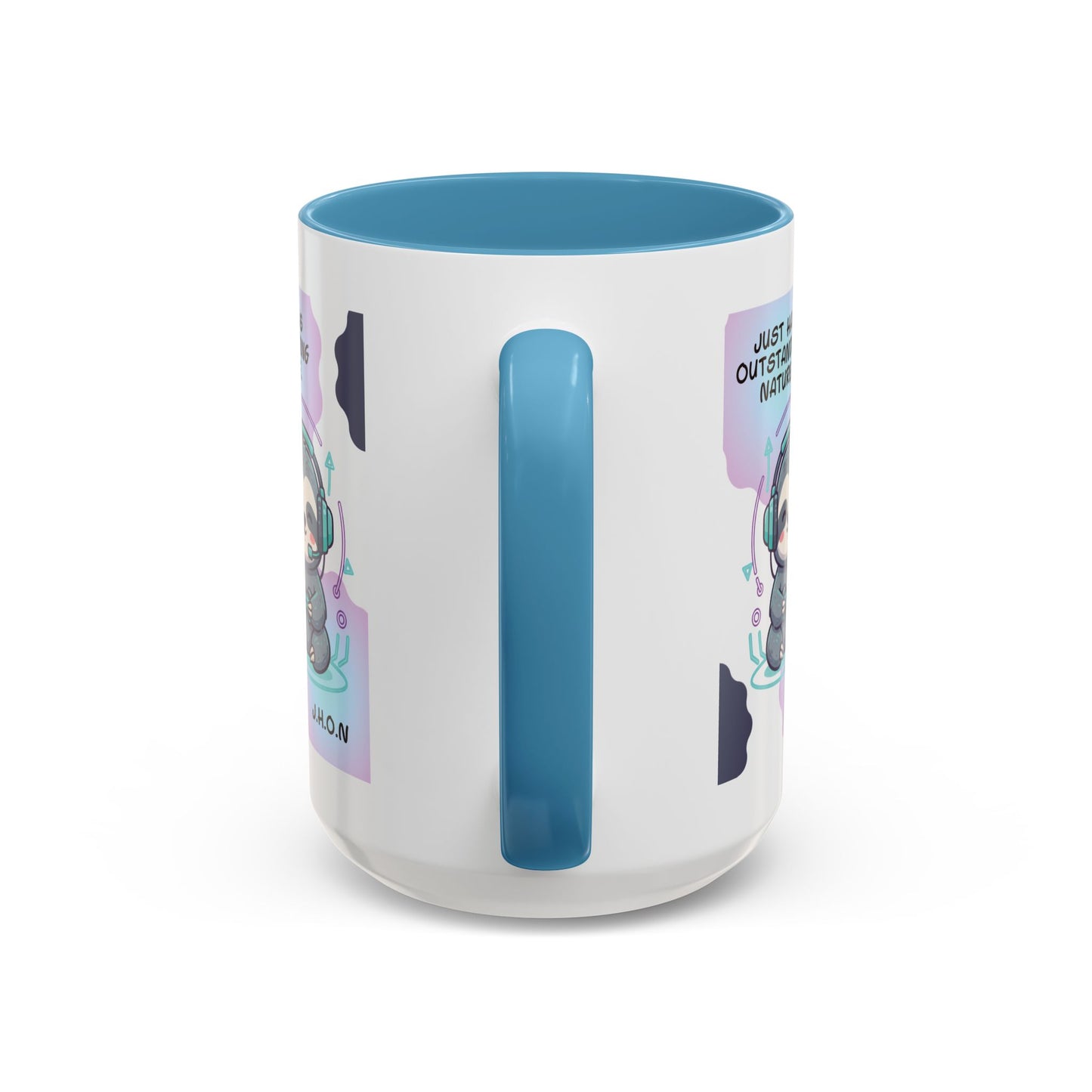 Personalized Initial Sloth Gamer Accent Coffee Mug