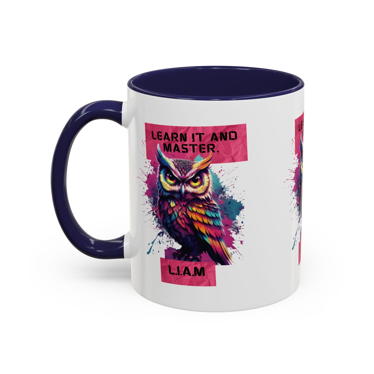 Personalized Initial Owl Accent Coffee Mug