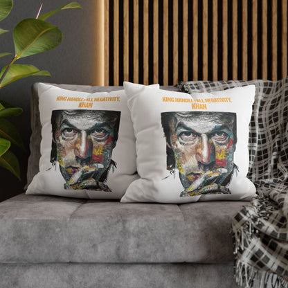 Personalized Initial Quote Khan — Custom Sayings on Square Poly Canvas Pillowcase
