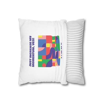 Personalized Initial Quote Colorful Momentum — Custom Sayings on Square Poly Canvas Pillowcase