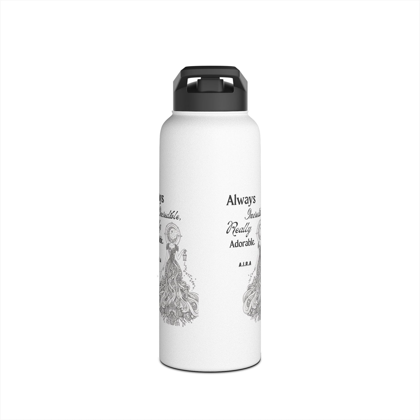 Personalized Initial Quote Girl Light Stainless Steel Water Bottle