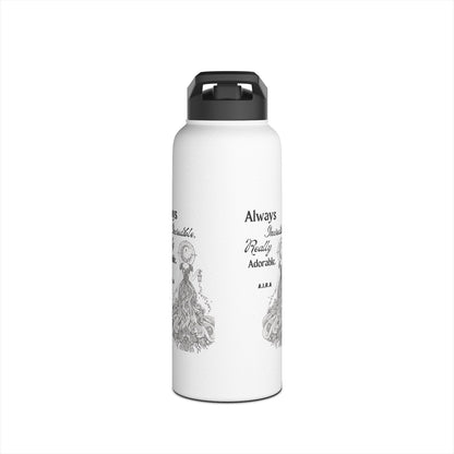 Personalized Initial Quote Girl Light Stainless Steel Water Bottle