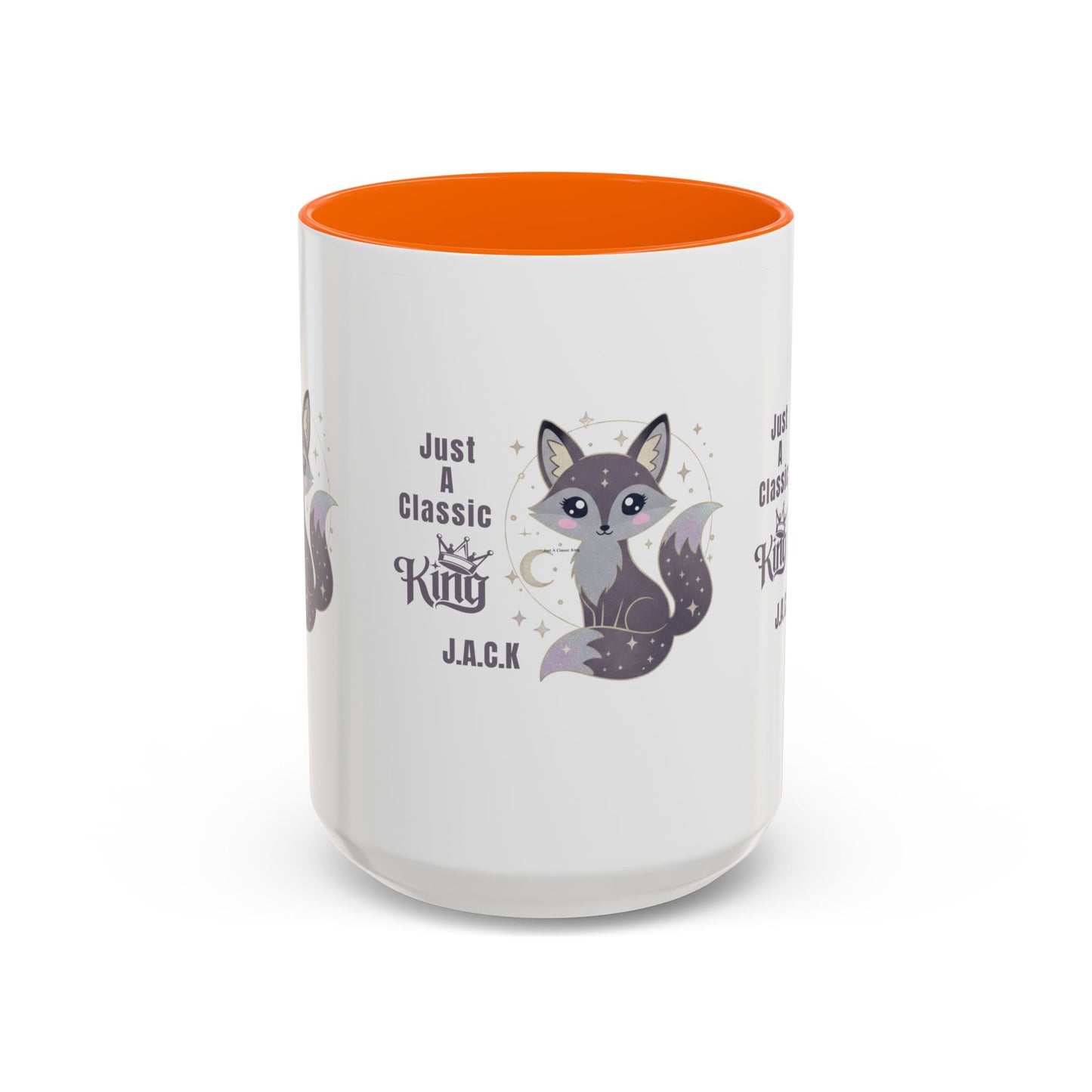 Personalized Initial Fox King Accent Coffee Mug