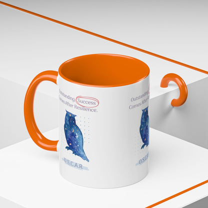 Personalized Initial Galaxy Owl Accent Coffee Mug