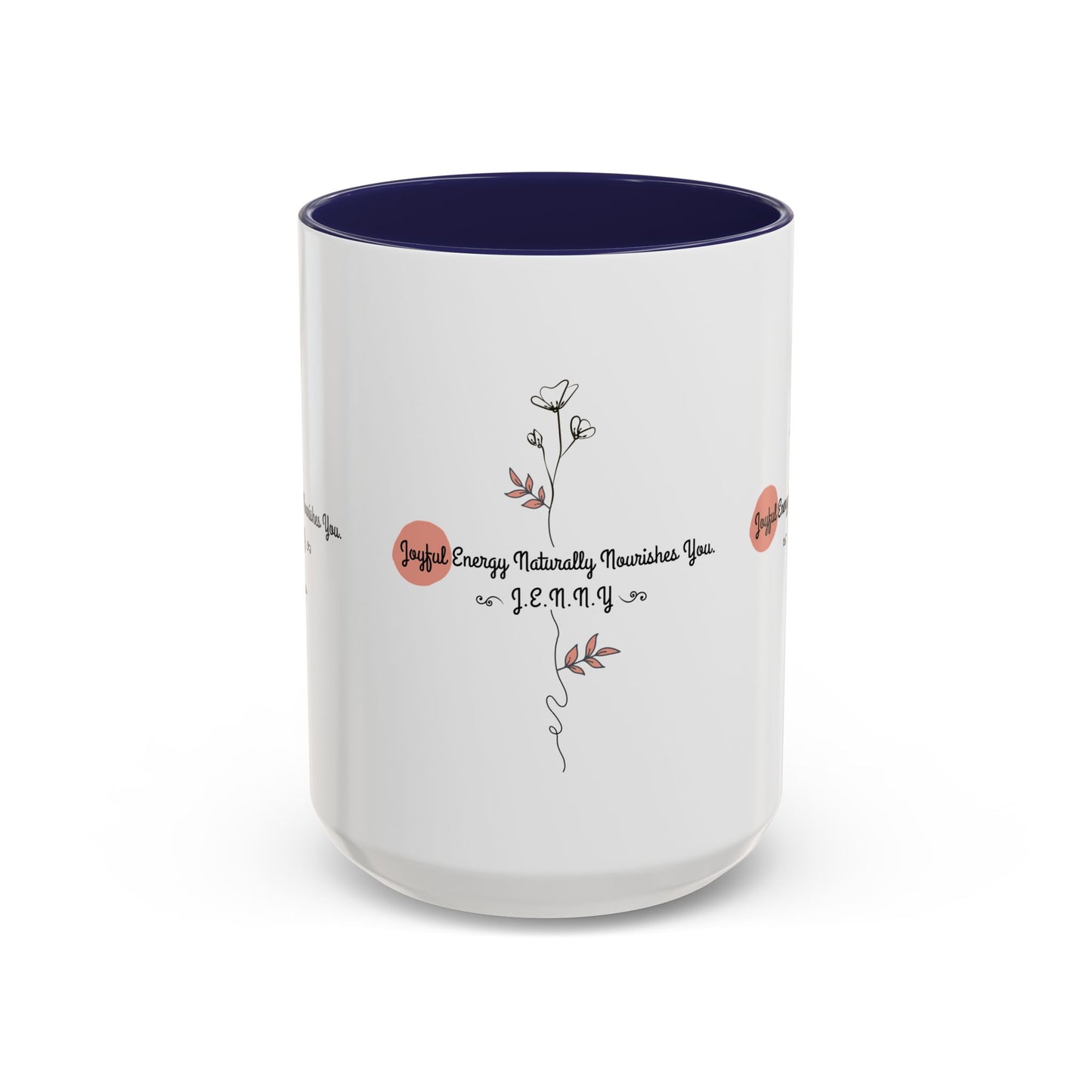 Personalized Initial Floral Minimalist Accent Coffee Mug