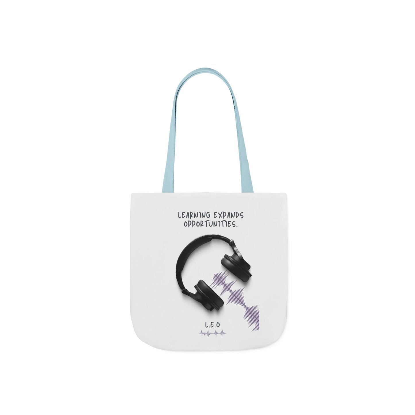 Personalized Initial Quote Headphones Canvas Tote Custom Name