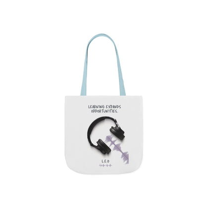 Personalized Initial Quote Headphones Canvas Tote Custom Name
