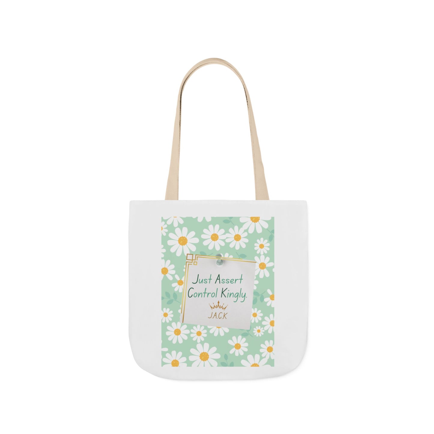 Personalized Initial Quote Floral Inspirational Canvas Tote Custom Name