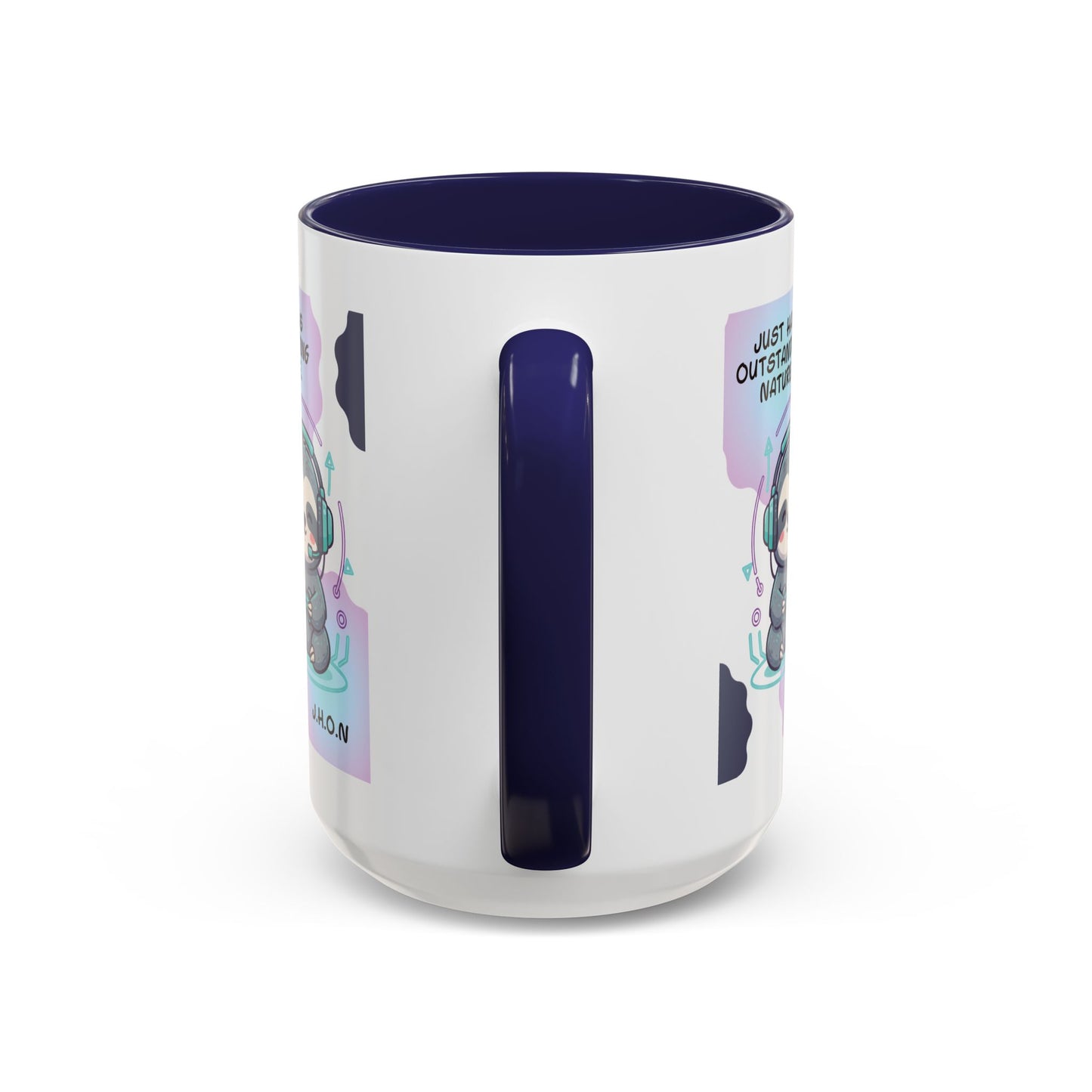 Personalized Initial Sloth Gamer Accent Coffee Mug
