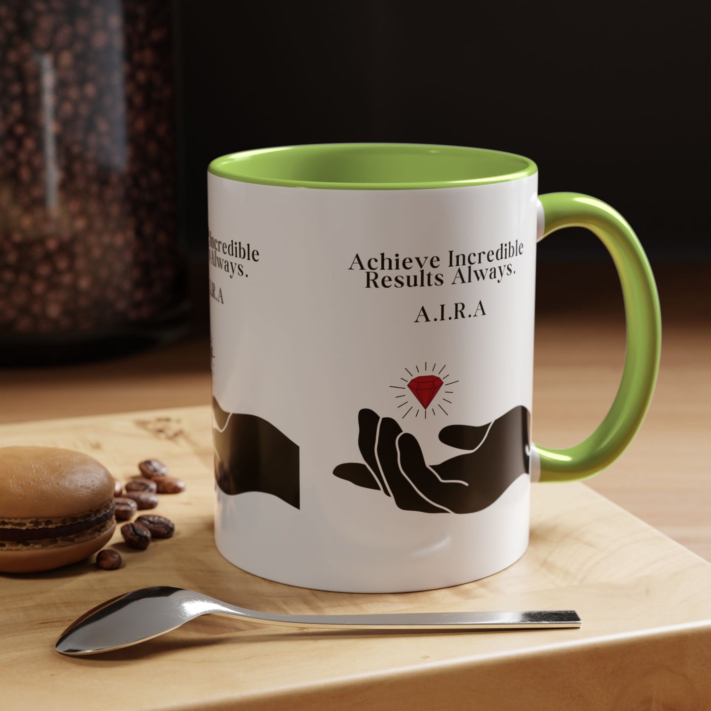 Personalized Initial Hand and Gem Accent Coffee Mug
