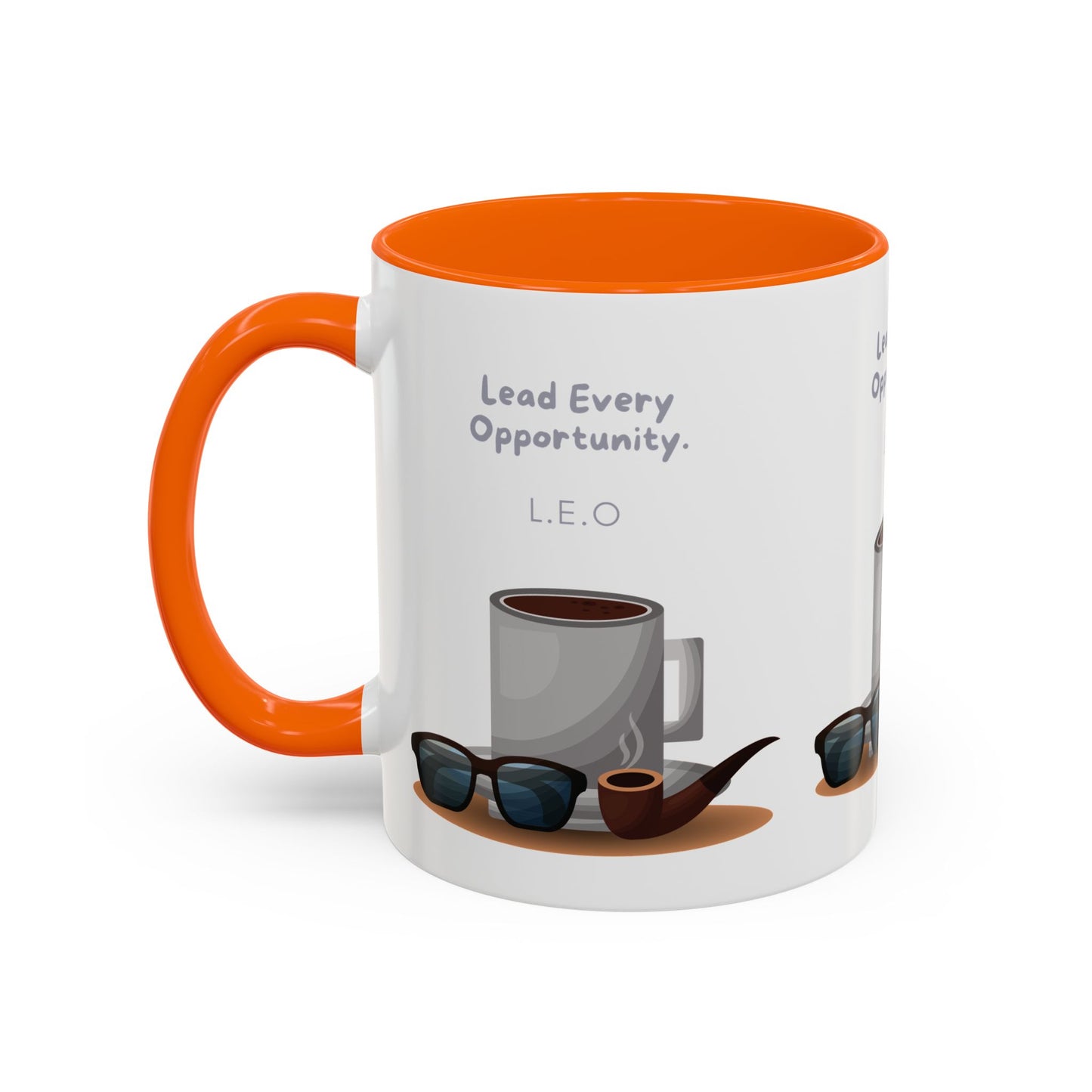 Personalized Initial Coffee and Sunglasses Accent Coffee Mug