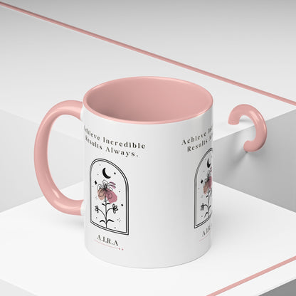 Personalized Initial Floral Moon Accent Coffee Mug