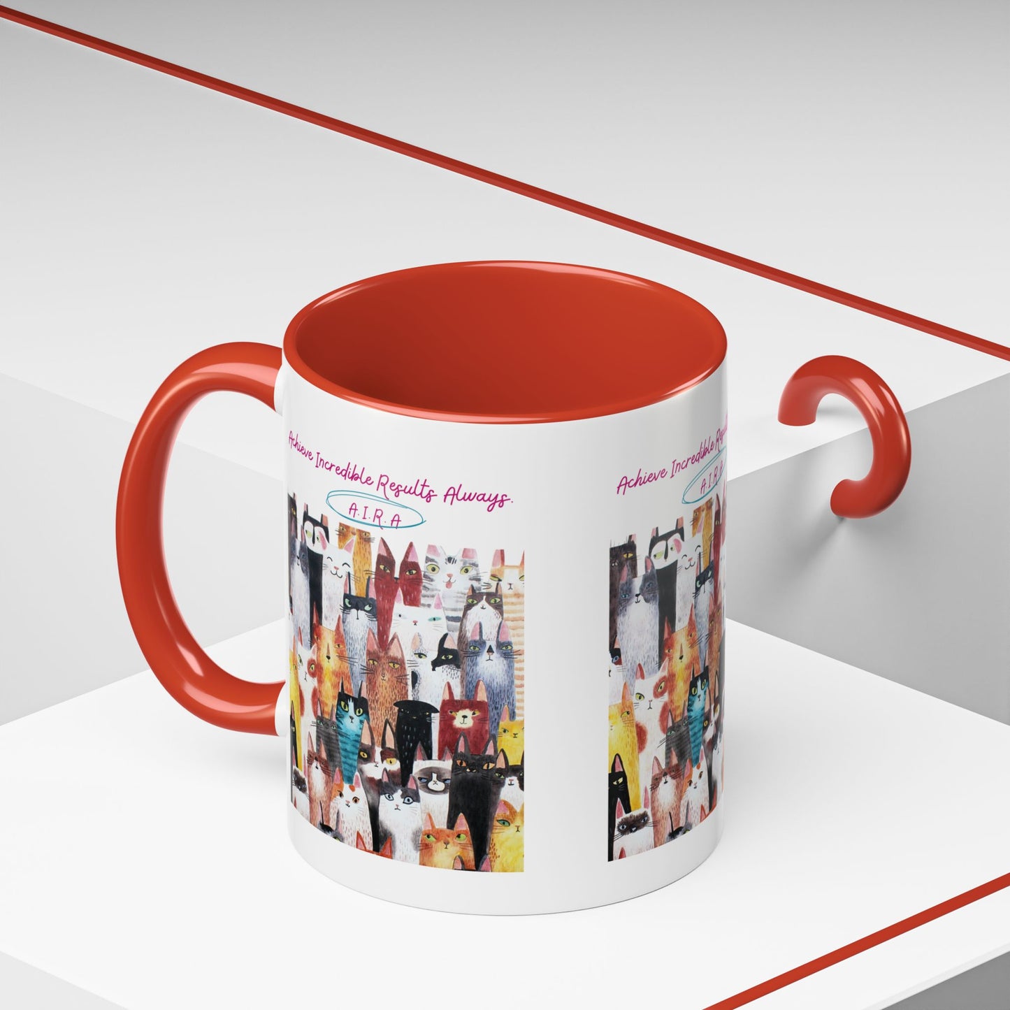 Personalized Initial Cat Collage Accent Coffee Mug