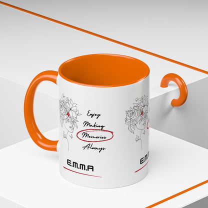 Personalized Initial Floral Girl Accent Coffee Mug