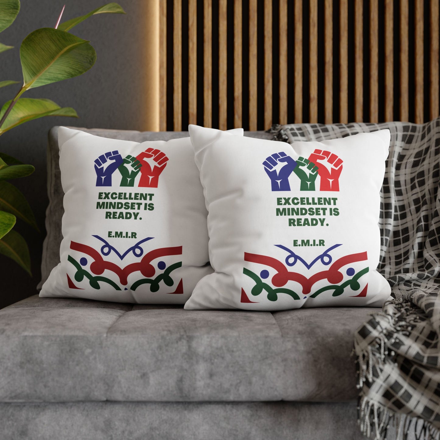 Personalized Initial Quote Victory — Custom Sayings on Square Poly Canvas Pillowcase