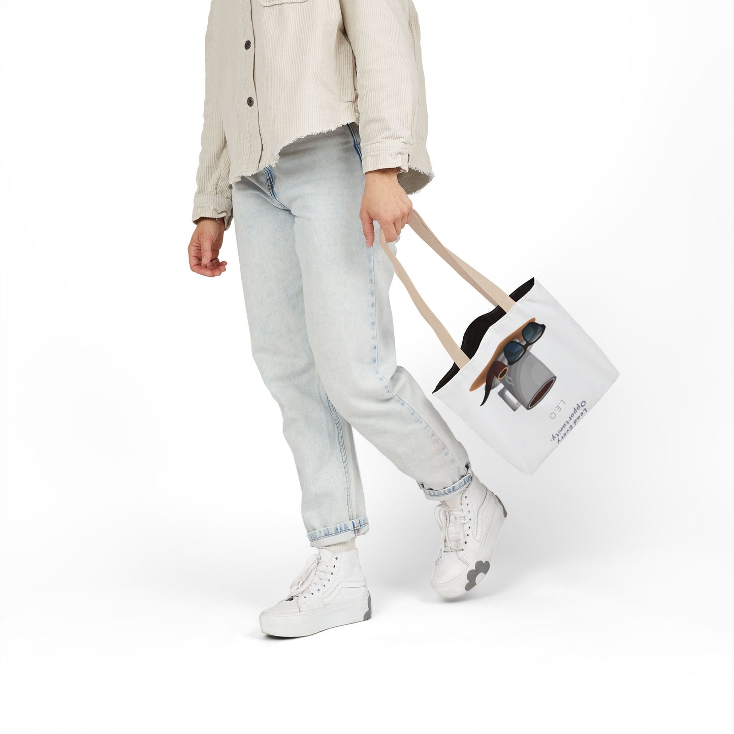 Personalized Initial Quote Sunglasses and Coffee Canvas Tote Custom Name