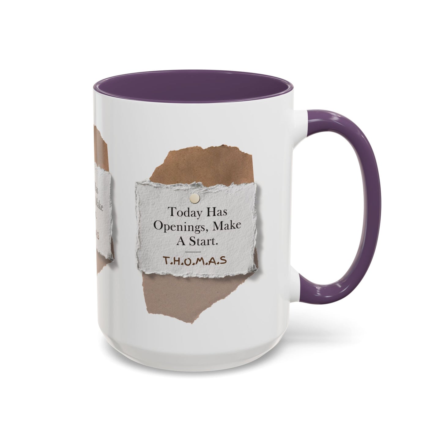 Personalized Torn Paper Note Accent Coffee Mug