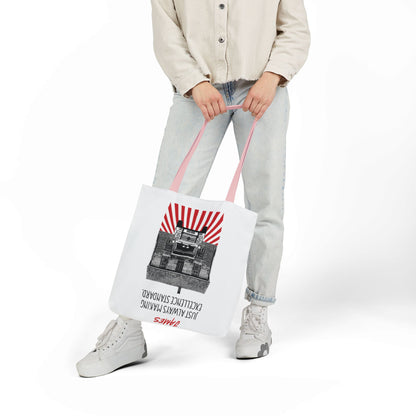 Personalized Initial Quote Vintage Car Canvas Tote Custom Name