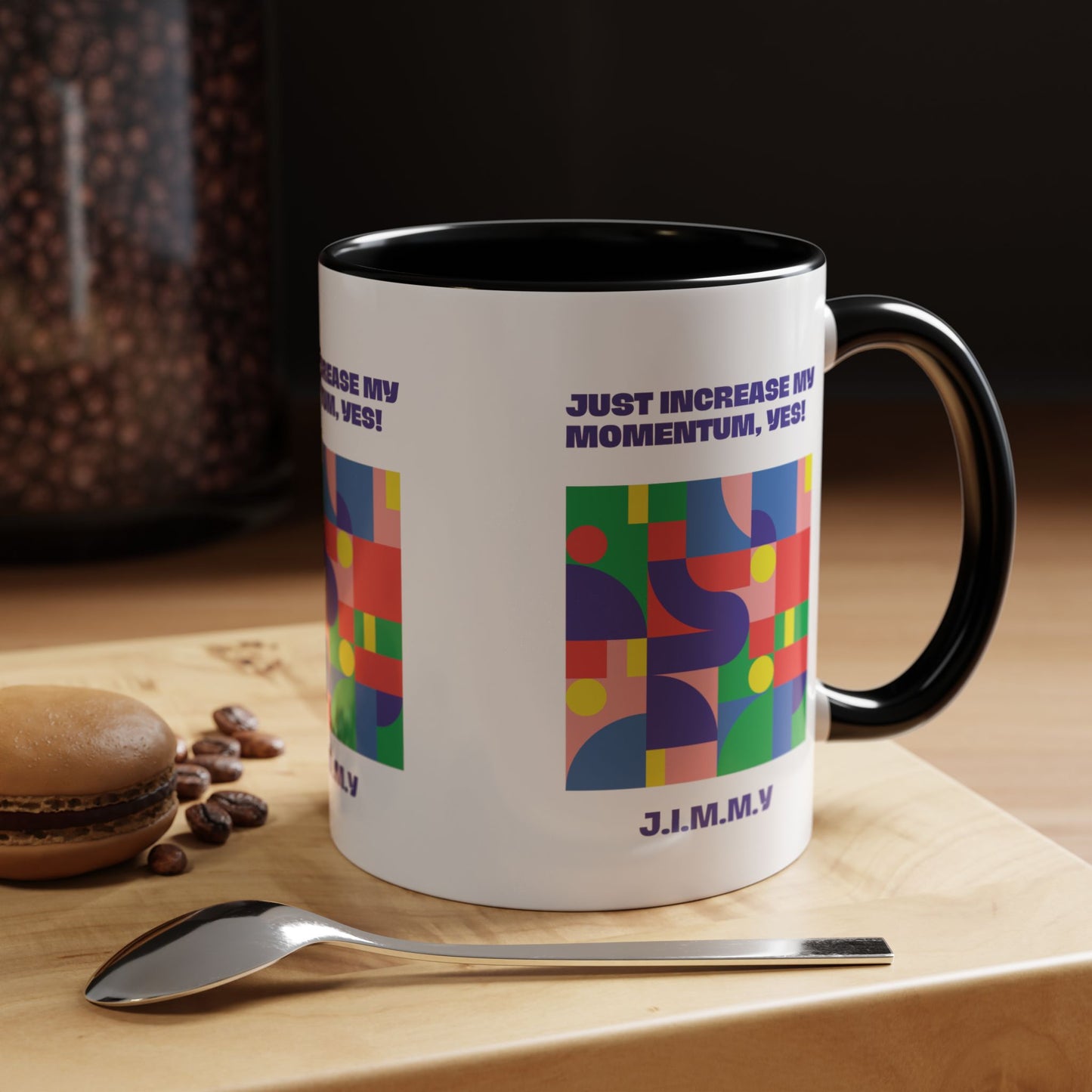 Personalized Initial Colorful Momentum Accent Coffee Mug