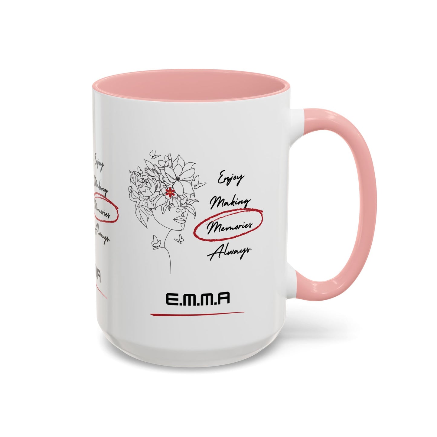 Personalized Initial Floral Girl Accent Coffee Mug